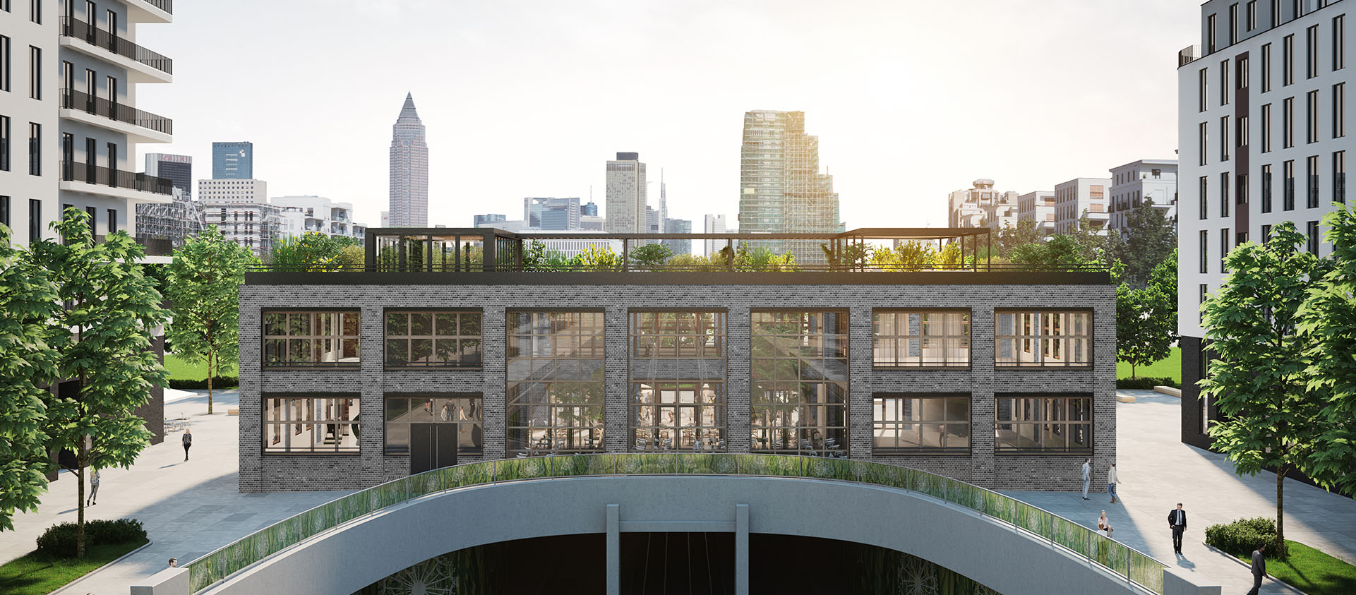 Internationale KiTa als Brückenbauwerk in Frankfurt am Main, Architektur Eberhard + Florian Horn