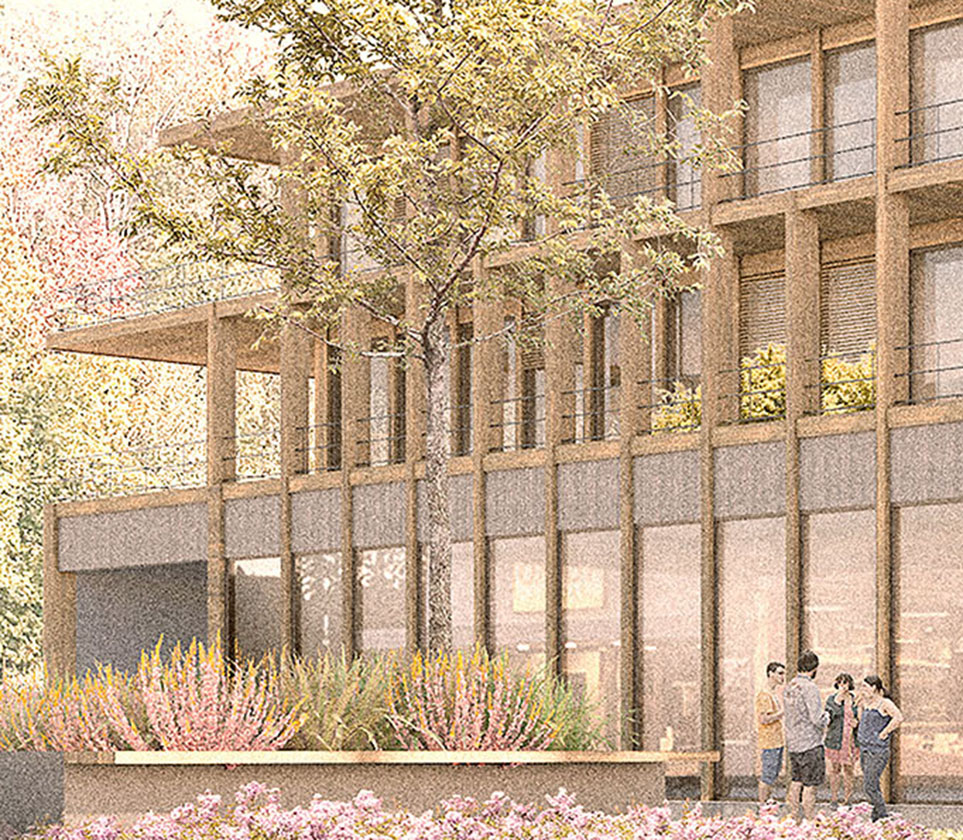 Holzfassade Königsteiner Höfe geplant von Eberhard + Florian Horn Architektur + Projektplanung