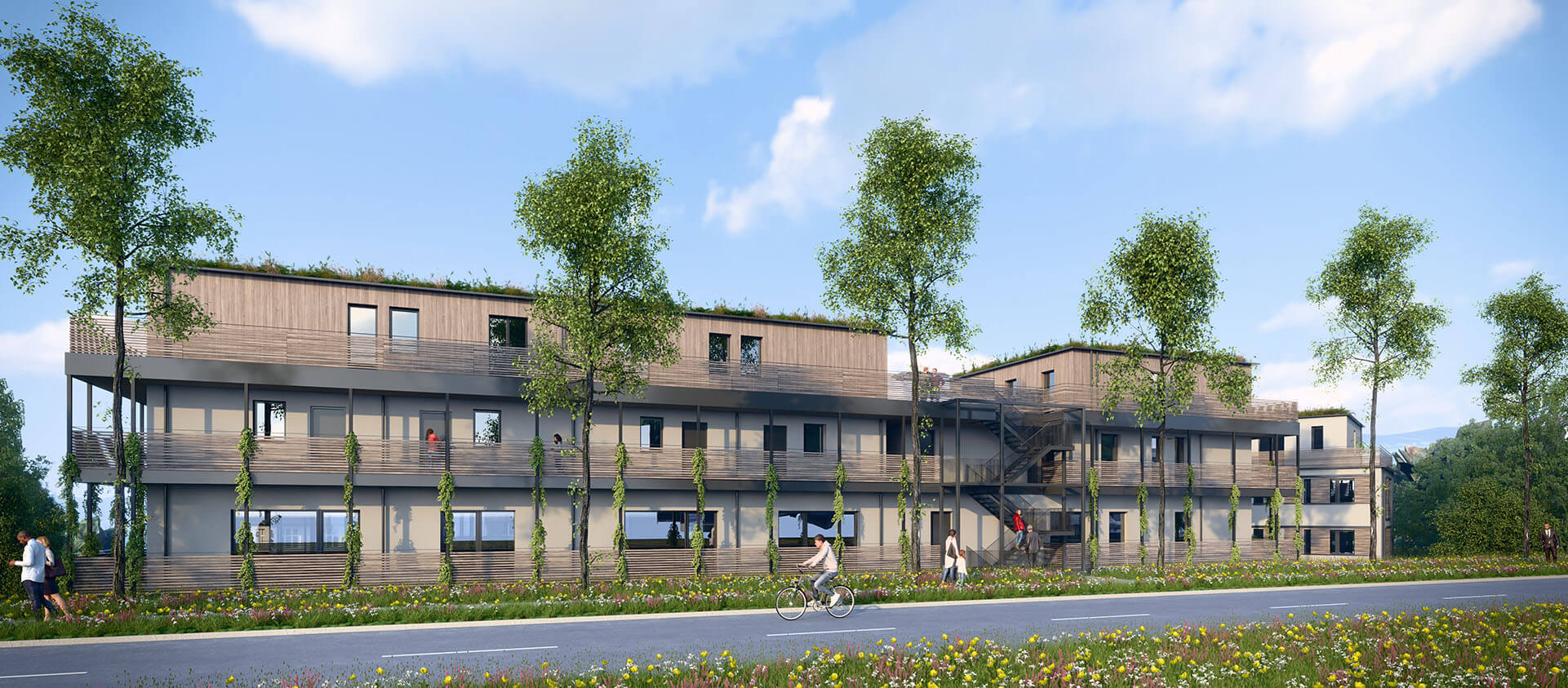 Rendering von den Königsteiner Höfen, welche von der Eberhard Horn Designgruppe entwicklet wurden