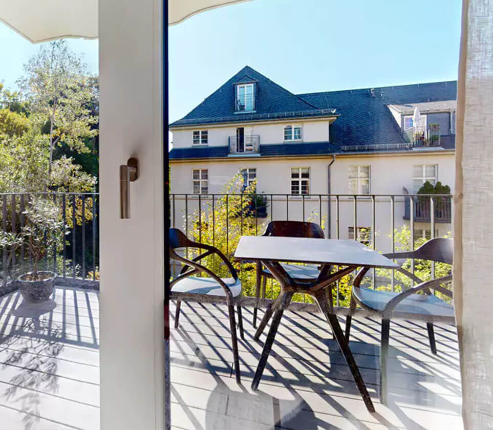 Balkon der Mietwohnung der Königstiner Höfe