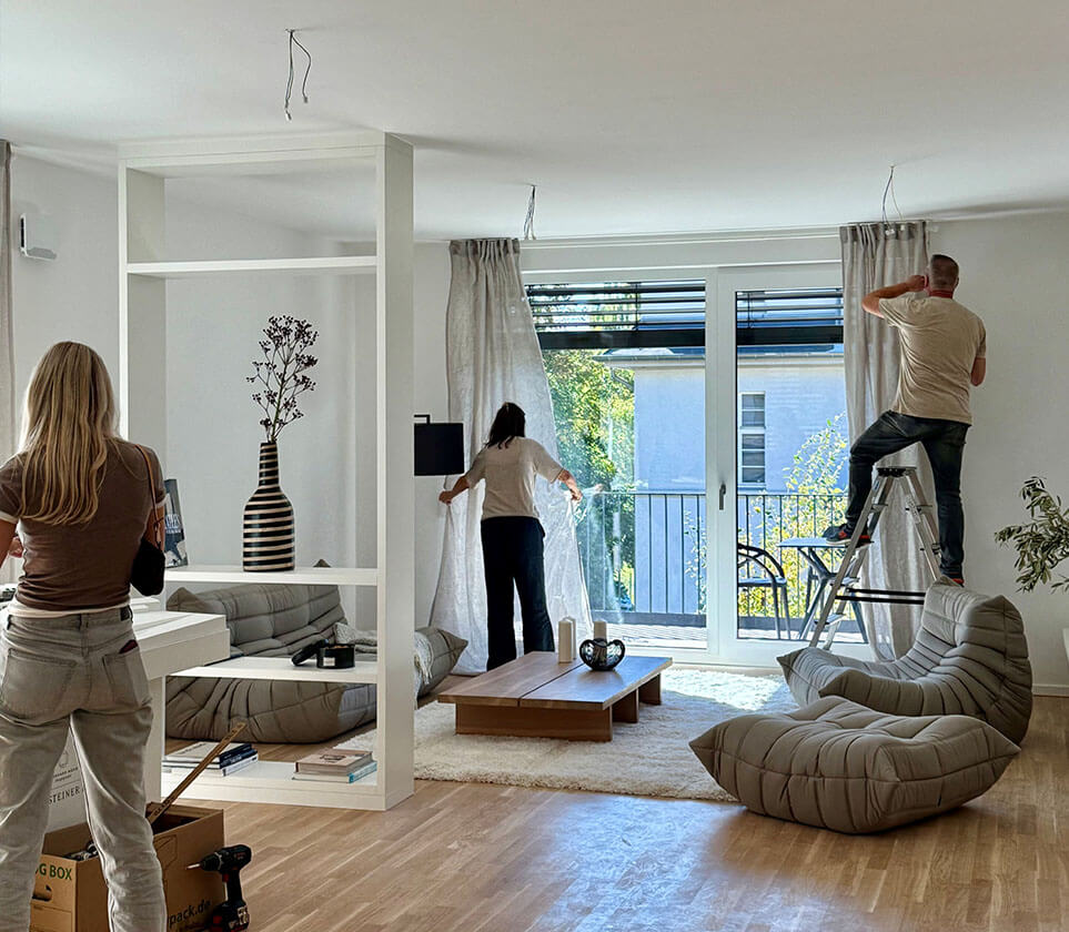 Staging Wohnbereich der Mietwohnung der Königsteiner Höfe